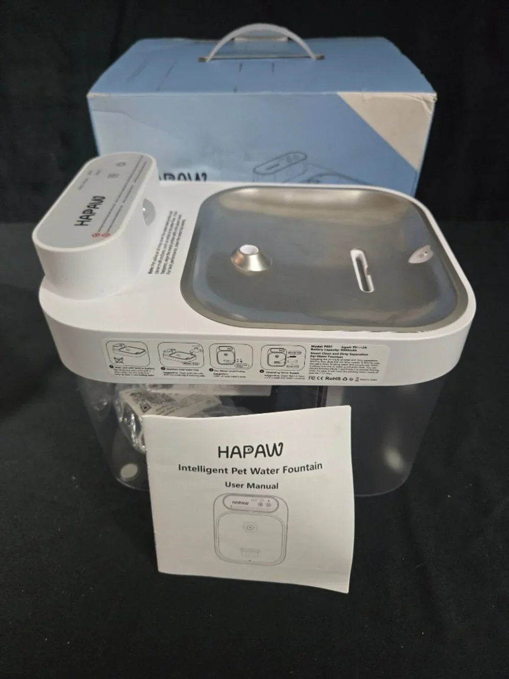 HAPAW P002 3L Smart Pet Water Fountain WiFi Wireless App Control